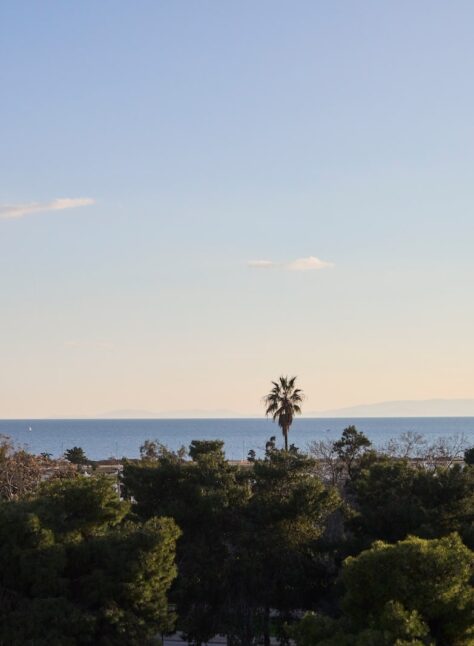 A picturesque sea view, featuring calm waters and a sunny atmosphere.