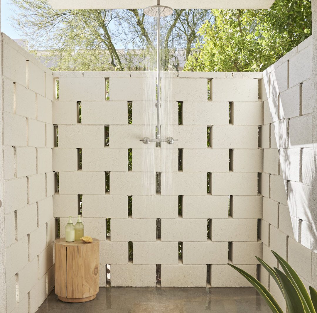 outdoor shower with lots of natural light