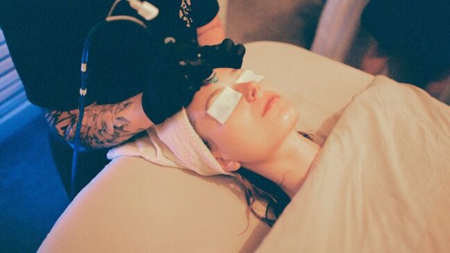 A woman getting a spa treatment